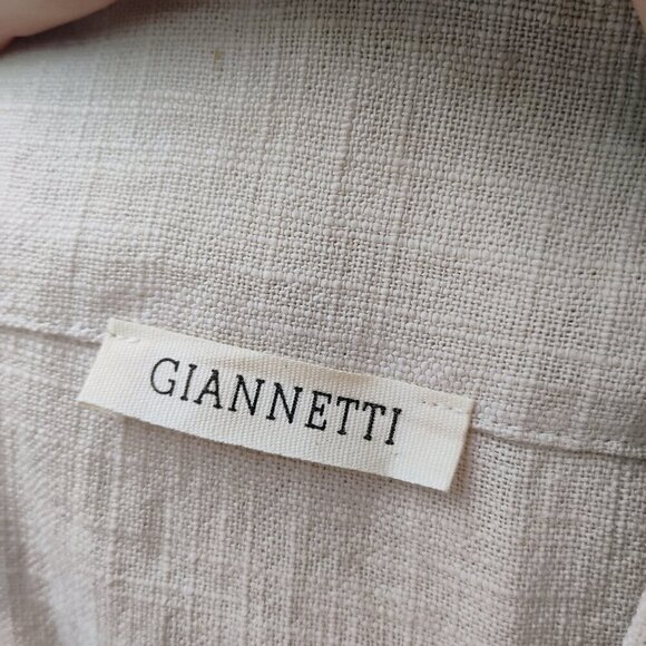 GIANNETTI Beige 100% Linen tunic thick midi Dress US 0-6 one size fits all - Picture 16 of 16